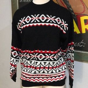 Vintage American Pride Geometric Knit Sweater Made In USA